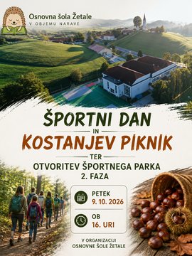 Športni dan in kostanjev piknik ter otvoritev Športnega parka Žetale